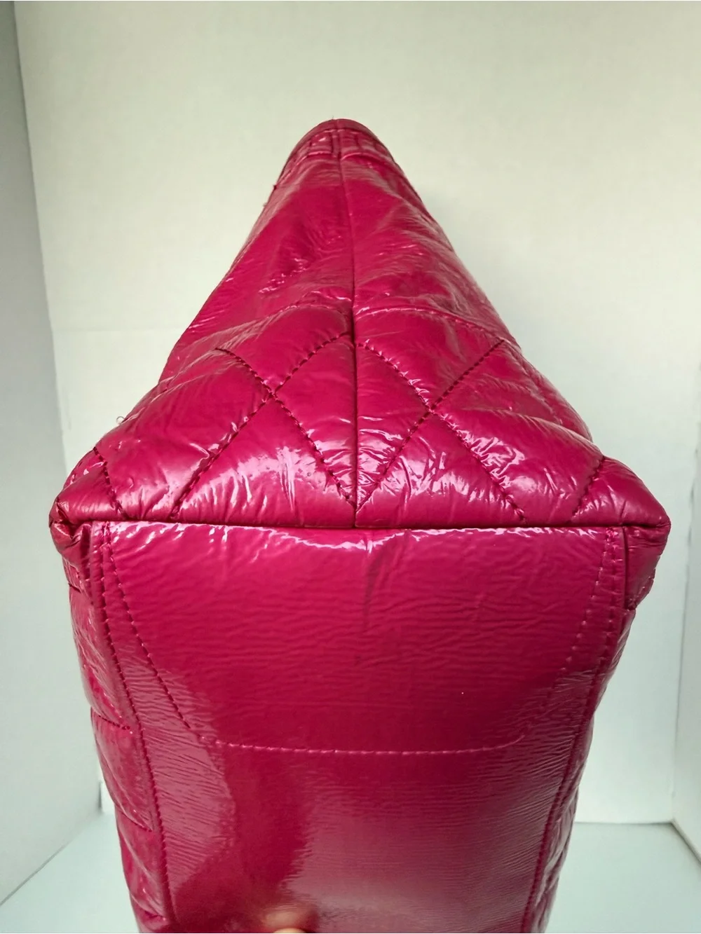COACH Poppy Daisy Quilted Bottom Liquid Gloss Patent Leather Shoulder Bag Tote